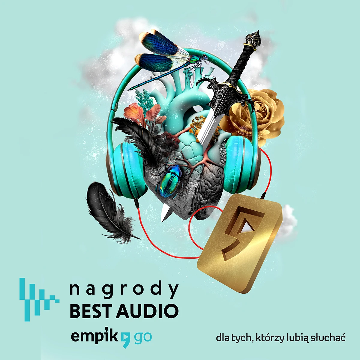 Projekt grafiki i key visual nagrody Best Audio dla Empik Go.