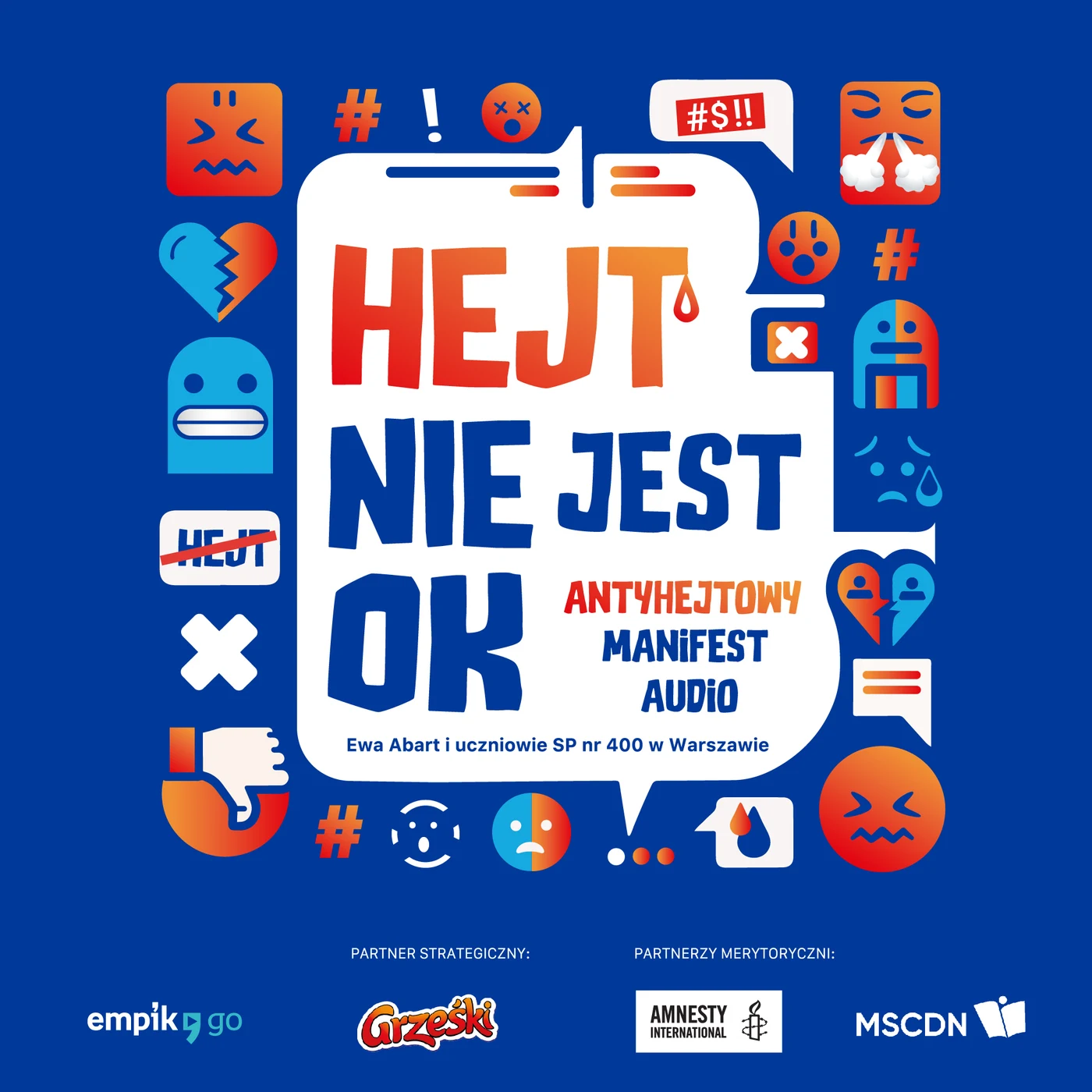 Projekt okładki audiobooka „Hejt nie jest OK".