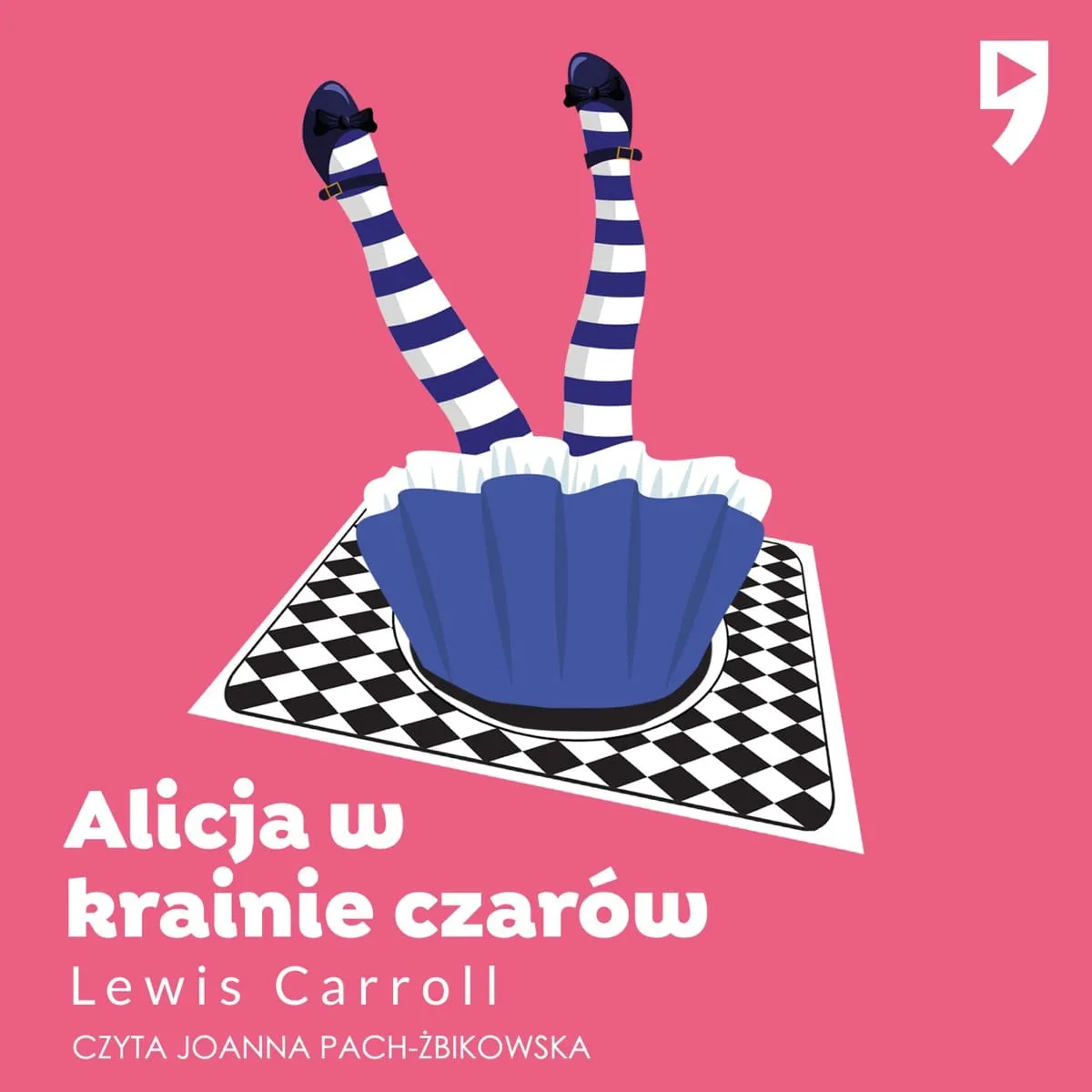 Okładka audiobooka „Alicja w Krainie Czarów" Lewisa Carrolla.