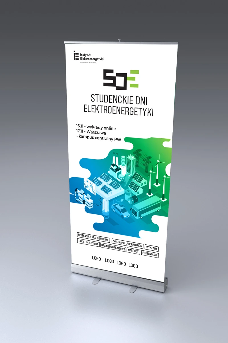 Studenckie Dni Elektroenergetyki — logo / identyfikacja / ulotki / plakaty / ścianka / roll-up, identyfikacja wizualna, projekt Małgorzata Drabina (6)