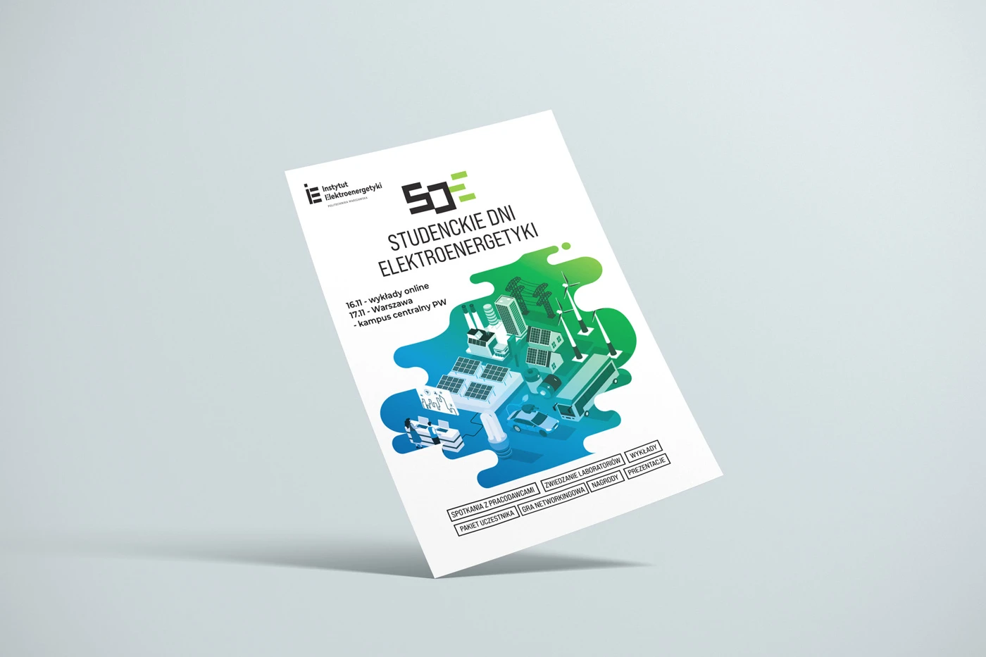 Studenckie Dni Elektroenergetyki — logo / identyfikacja / ulotki / plakaty / ścianka / roll-up, identyfikacja wizualna, projekt Małgorzata Drabina (5)