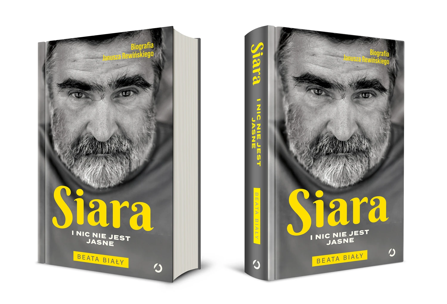 Projekt okładki książki „Siara" Beaty Biały, biografii Janusza Rewińskiego, Wydawnictwo Otwarte.