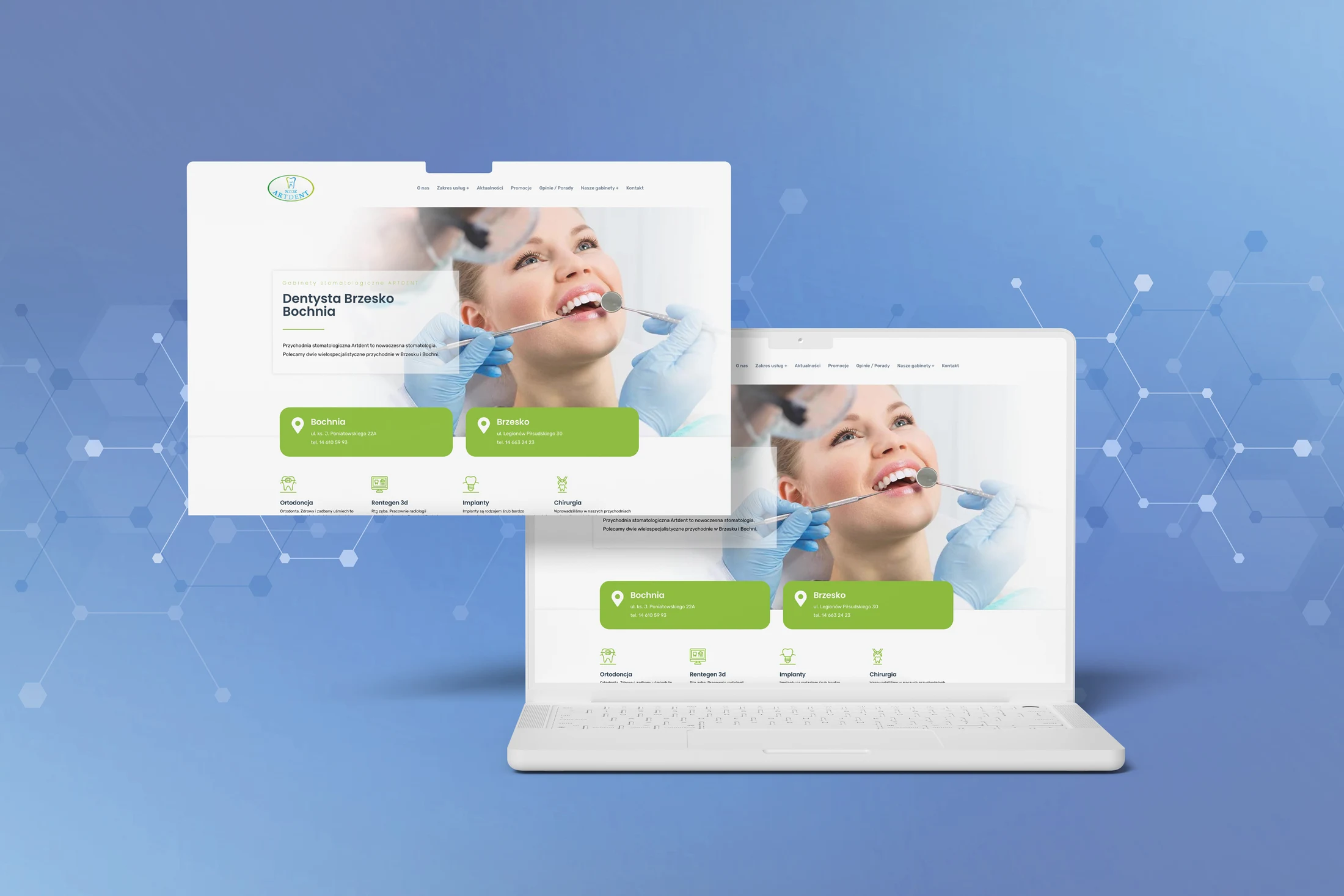 Projekt strony internetowej gabinetu stomatologicznego Dentysta Brzesko Bochnia.